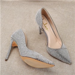 Ослепительные лодочки украшенные стразами на высоком каблуке - 10см. Экспорт