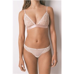 Tanga encaje cintura gris