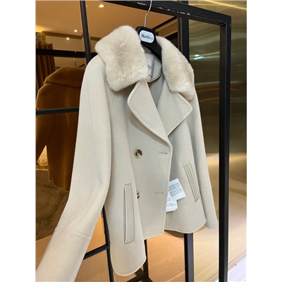Max mara пальто кашемир воротник норка