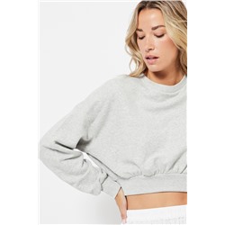 Sudadera corta - Gris jaspeado