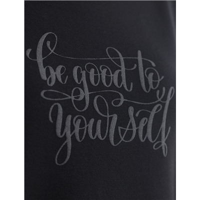 Свободный свитшот с принтом и разрезами из эластичного футера двухнитки без начеса