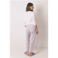 Pantalón largo carrot 100% algodón lila