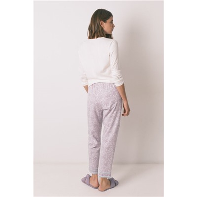 Pantalón largo carrot 100% algodón lila