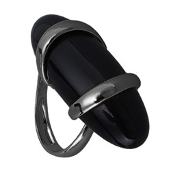 Кольцо (смола черная; покрытие черный родий), Есть комплект