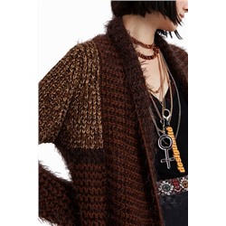 Chaqueta abierta gruesa patch