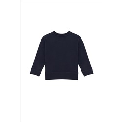 Çocuk Lacivert Bisiklet Yaka Sweatshirt