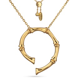 Кулон Бамбук (покрытие золото) 70см, Есть комплект