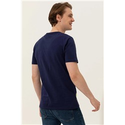 Erkek Lacivert Bisiklet Yaka Tişört