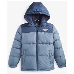 Reebok Big Boys Contrast Yoke Promo Long Sleeve Puffer Jacket