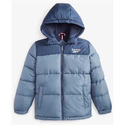 Reebok Big Boys Contrast Yoke Promo Long Sleeve Puffer Jacket