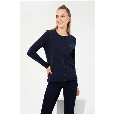Kadın Lacivert Basic Triko Hırka