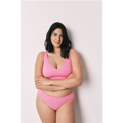 Top halter liso clean cut coral