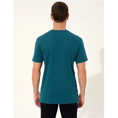 Zümrüt Slim Fit Bisiklet Yaka Tişört