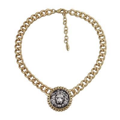 Колье огненный лев (покрытие античное золото, античное серебро) 45-50см, Есть комплект