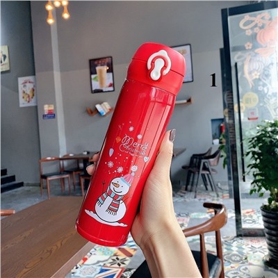 Новогодний термос-кружка из нержавеющей стали  500 мл