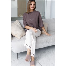 Футболка из эластичного футера с авторским принтом