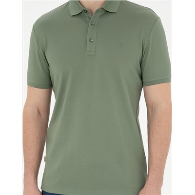 Haki Slim Fit Merserize Tişört