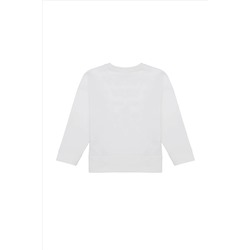 Çocuk Ekru Bisiklet Yaka Sweatshirt