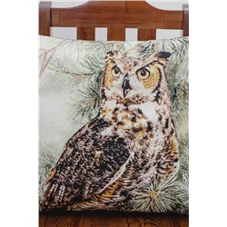 Наволочка 50х50 Филин с зеленой веткой