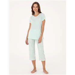Mint Kapri Pijama Takımı