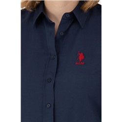 Kadın Lacivert Uzun Kollu Basic Gömlek