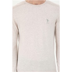 Erkek Slim Fit Bisiklet Yaka Taş Melanj Basic Kazak