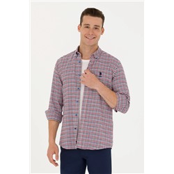 Erkek Saks Uzun Kollu Gömlek