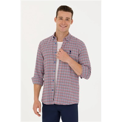 Erkek Saks Uzun Kollu Gömlek