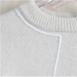 Женский вязаный свитер из мягкой и толстой шерсти с открытыми плечами и длинными рукавами с круглым вырезом ЗАР*А