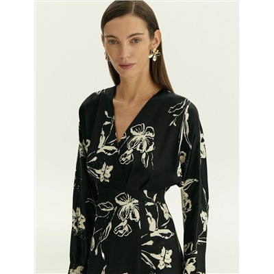 Платье приталенного кроя с цветочным принтом из 100% вискозы, PL1647/paluma