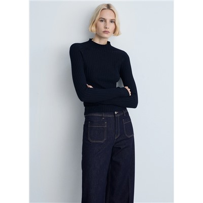 Jeans wideleg bolsillos rinse wash