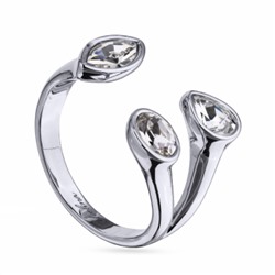 Кольцо Эйва (кристаллы SW белые; покрытие родием), Есть комплект