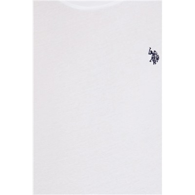 Erkek Beyaz Basic Bisiklet Yaka Tişört
