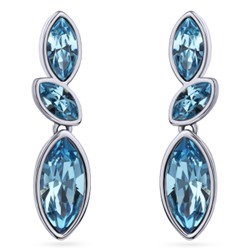 Серьги Эдем (кристаллы SW аквамарин; покрытие родий), Есть комплект