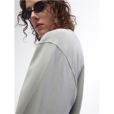 Langarmshirt aus dickem Baumwollstoff
