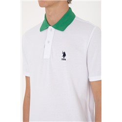 Erkek Regular Fit Polo Yaka Beyaz Tişört