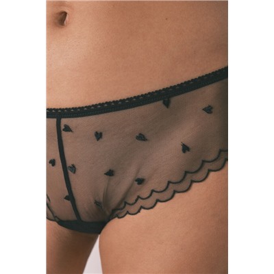 Braga ancha brasileña tul bordado negro