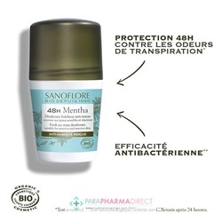 Sanoflore Déodorant Bille 48h Mentha 2x50mlLot  × 2