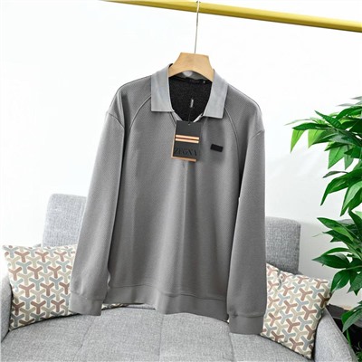 Мужское поло с длинным рукавом с флисом внутри   Zegn*a