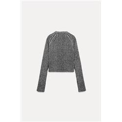 RIBBED KNIT CROPPED SWEATER