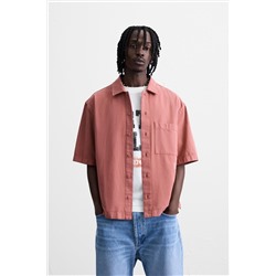 EMBROIDERED TEXTURED OVERSHIRT