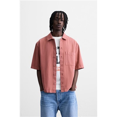 EMBROIDERED TEXTURED OVERSHIRT