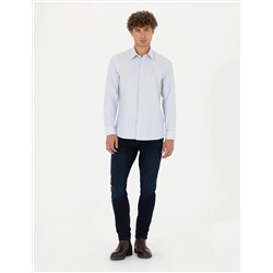 Mavi Slim Fit Uzun Kollu Gömlek