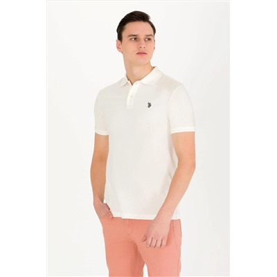 Erkek Ekru Basic Polo Yaka Tişört