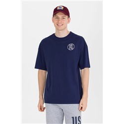 Erkek Lacivert Long Fit Bisiklet Yaka Tişört