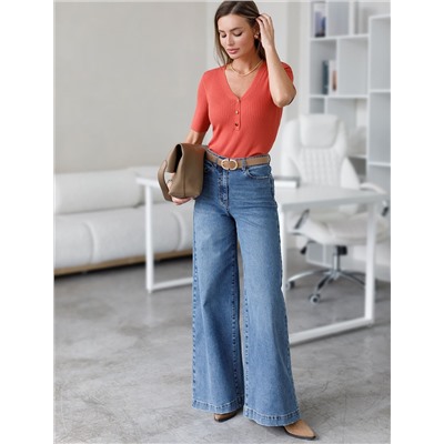 Джемпер тонкой вязки из вискозы с нейлоном