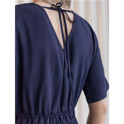 Платье из плотного лиоцелла с поясом на резинке