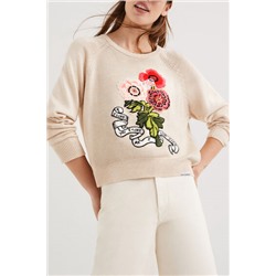 Jersey flores bordadas