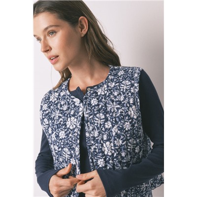 Chaleco acolchado estampado boho