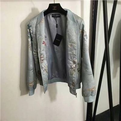 жаккардовая куртка с длинными рукавами и застежкой-молнией, абрикосовый, синий, S-XXL, [размер M; ширина плеч 39, обхват груди 102, длина рукава 59, длина одежды 59]